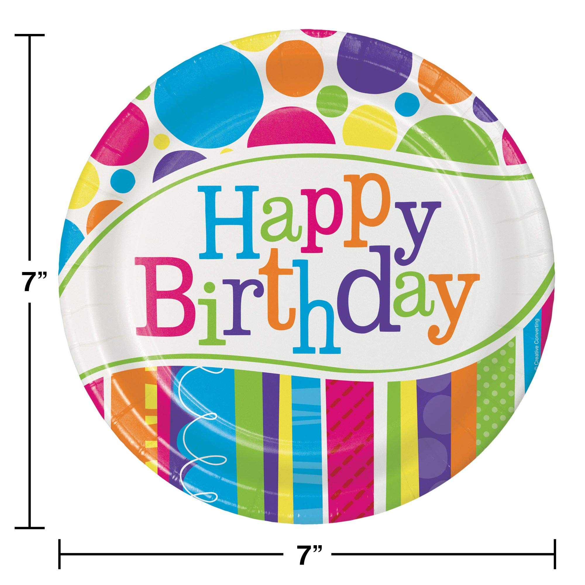 96-Pack Blue and White Happy Birthday Disposable Party Plates 7 Inch - Bulk Luncheon Plates for Birthday Celebrations, Baby Showers & Special Events