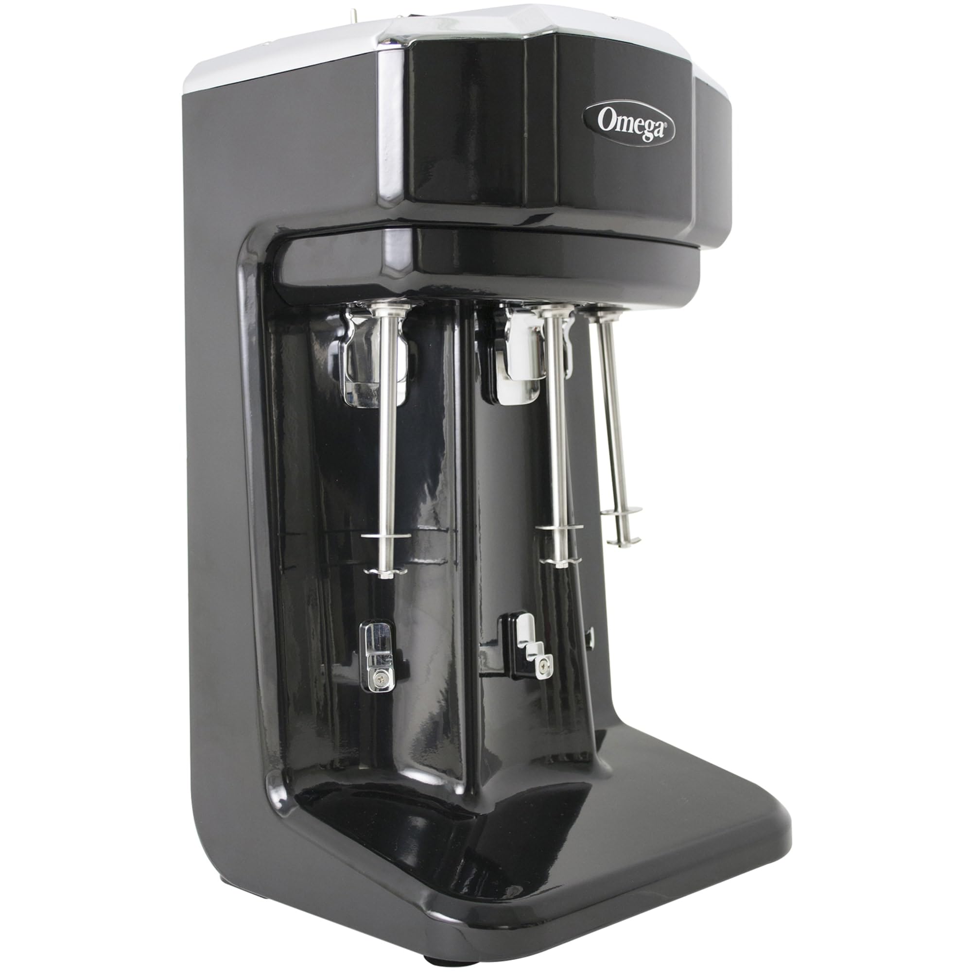 Omega M3000 Commercial Milkshake Maker - Triple Spindle 1/3 HP Heavy Duty Blender for Smoothies, Shakes & Frozen Drinks - Perfect for Restaurants, Cafes & Juice Bars (Black)