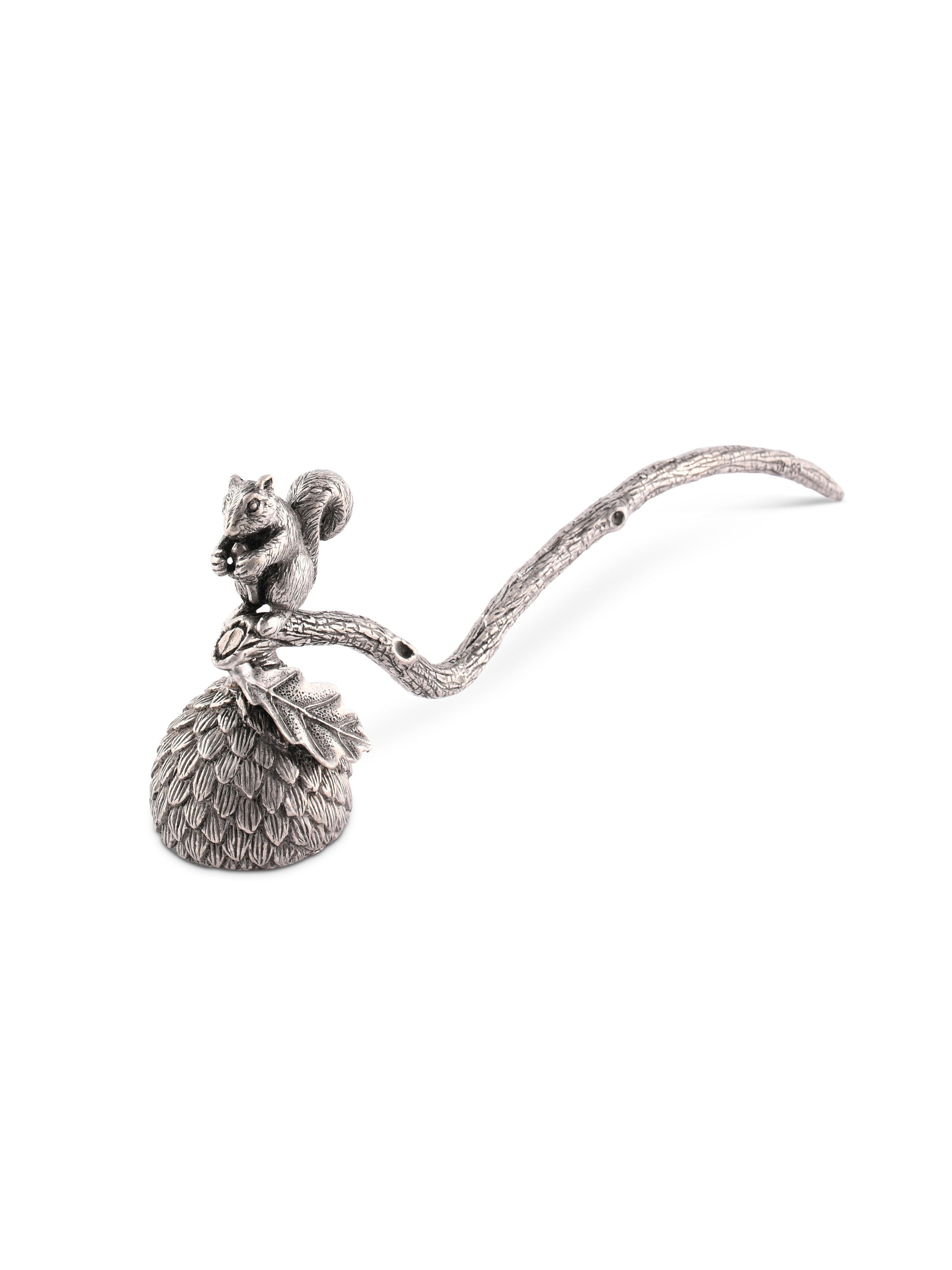 Premium Pewter Squirrel Candle Snuffer - Elegant Candle Extinguisher for Home Decor, Romantic Dinners & Fireplace Safety