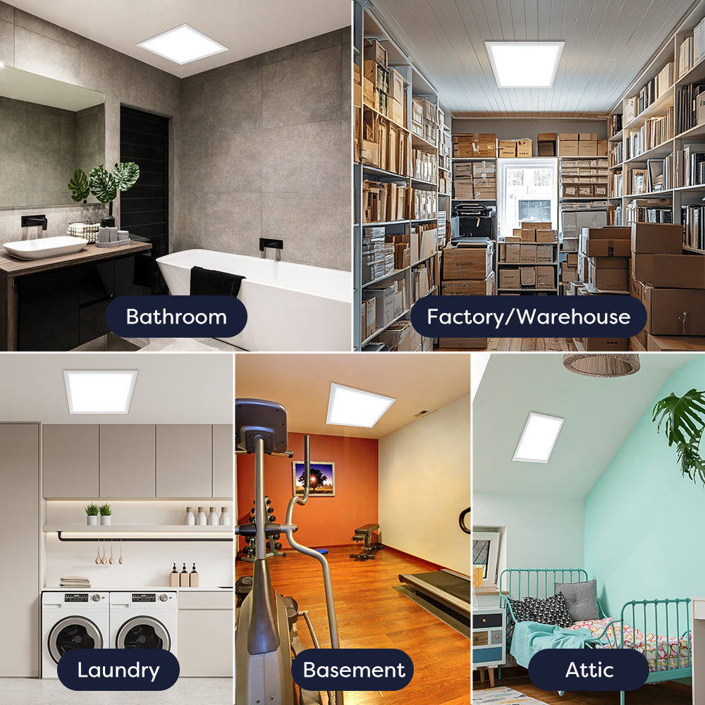 Ciarra Energy Star Certified 2-in-1 Bathroom Exhaust Fan with LED Light 12W - Ultra Quiet, High CFM, Easy Install for Bathroom, Kitchen & Laundry Room Ventilation