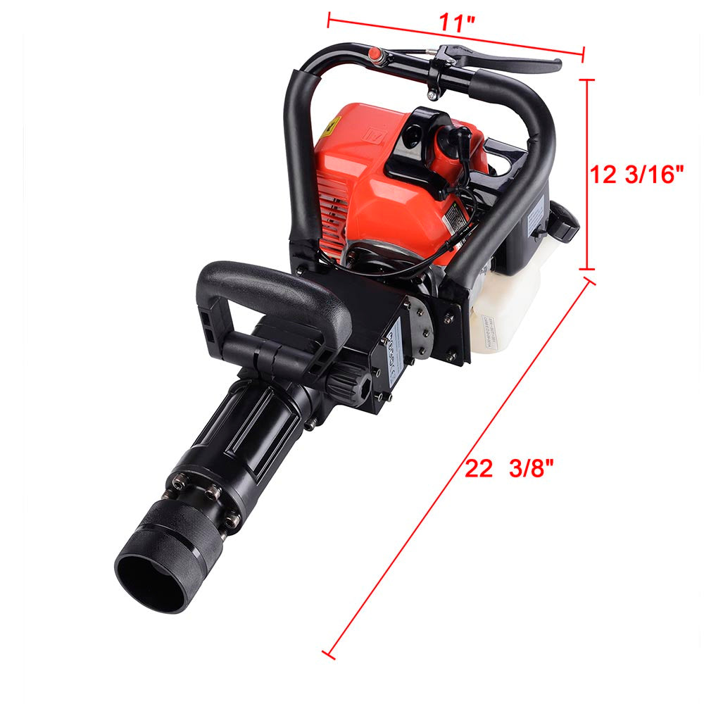 TheLAShop 32.7cc EPA Certified 2-in-1 Gasoline Jackhammer and T-Post Pile Driver Kit - Heavy Duty Construction & Fencing Tool for Landscaping, Demolition, and Farm Work
