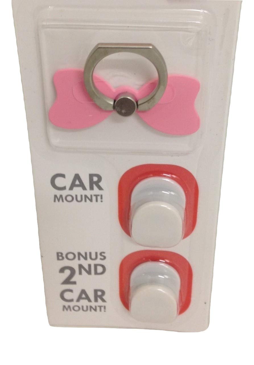 Pink Bow Phone Ring Holder Stand & Car Mount for All Devices - Perfect for Hands-Free Use