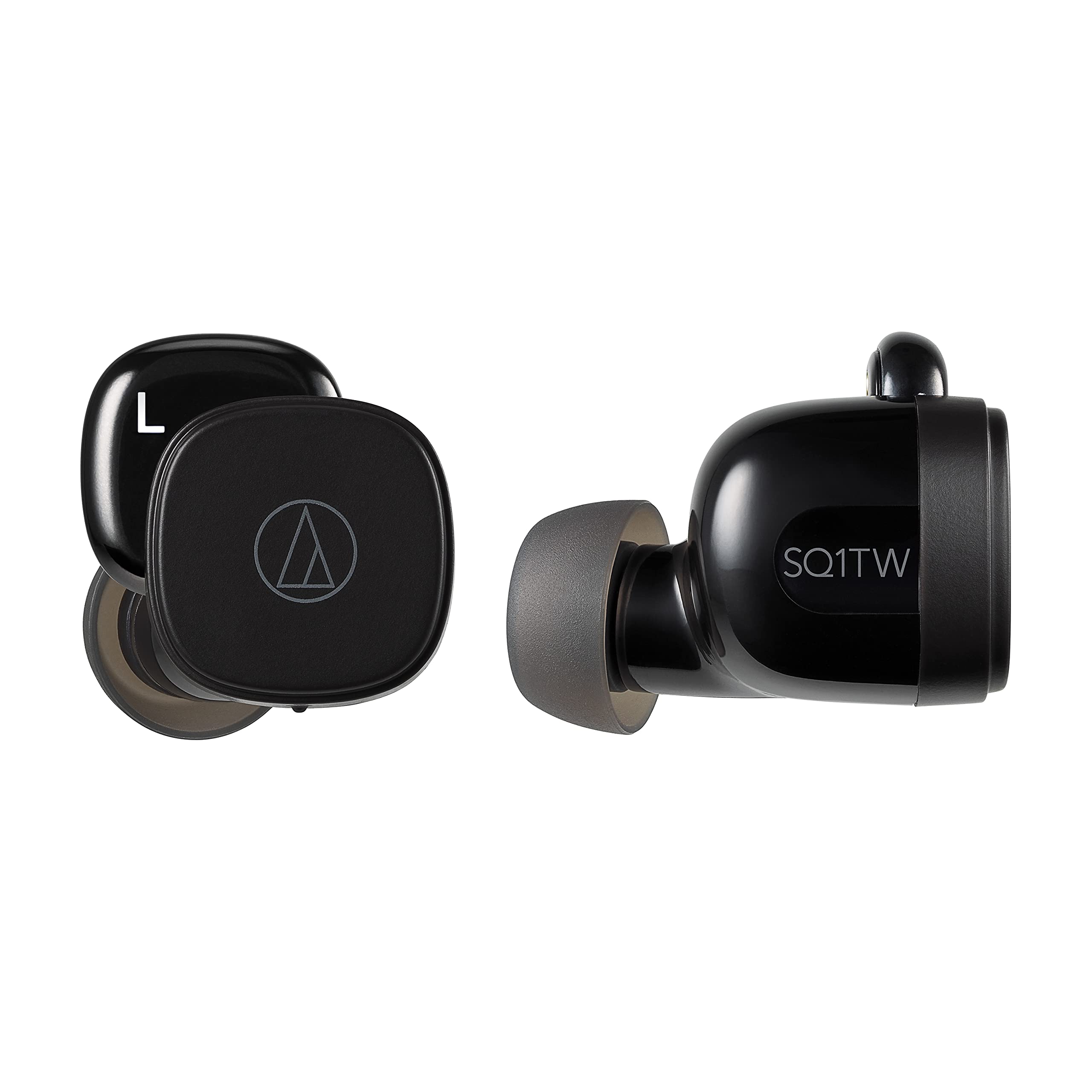 Audio-Technica ATH-SQ1TWBK Wireless Bluetooth Earbuds - Noise Isolating in-Ear Headphones with Mic, Black (One Size) - Perfect for Gym, Running, Travel & Work from Home
