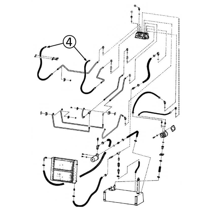 Bobcat 980 Hydraulic Hose for Loader Bucket Tilt Circuit - #4 JIC Fitting - Heavy Duty Replacement Part for Excavator & Construction Equipment - Perfect for Tractor Maintenance, Farm Work & Industrial Applications