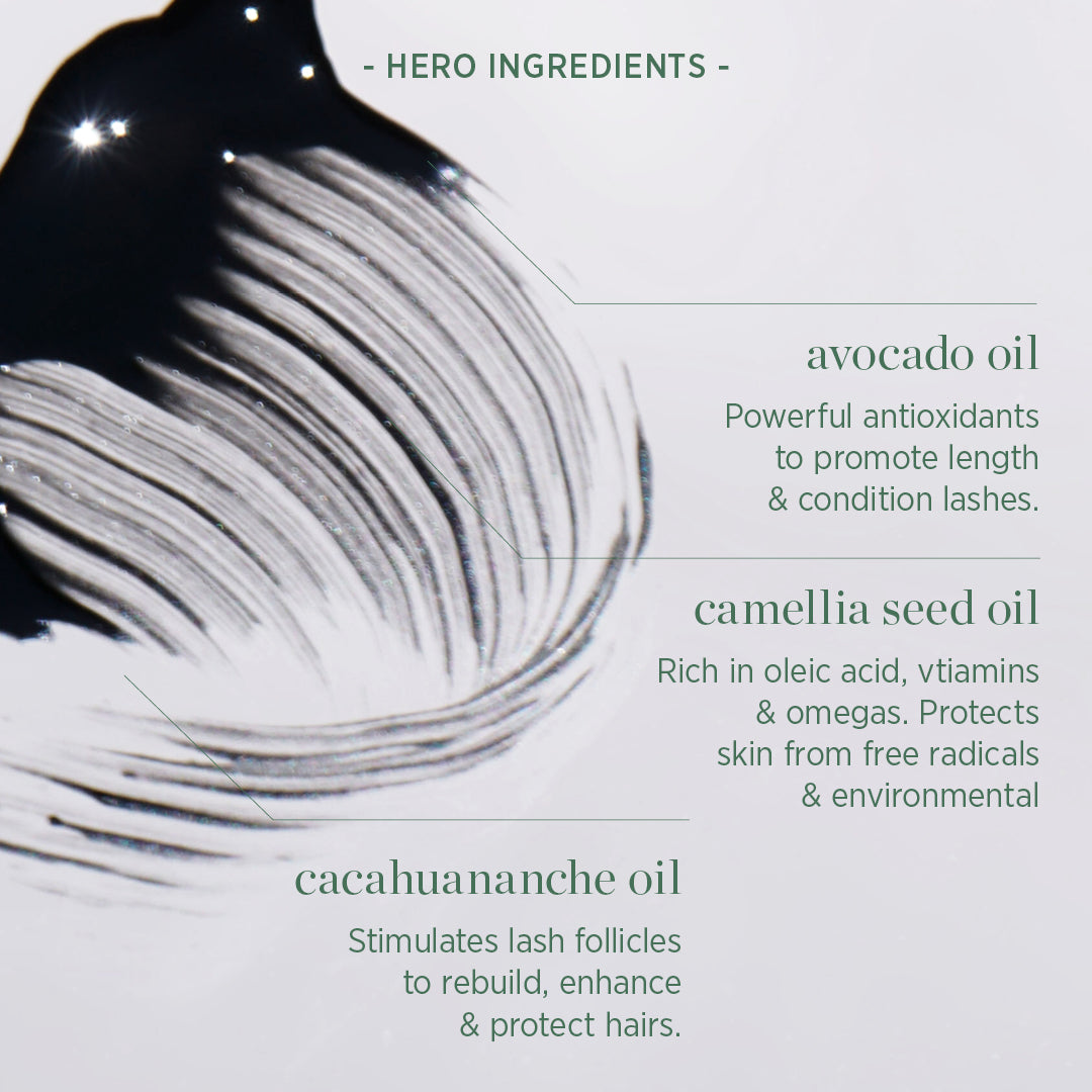 Long-Lasting Waterproof Avocado Mascara - Smudge-Proof & Volumizing for Swimming, Gym & Rainy Days