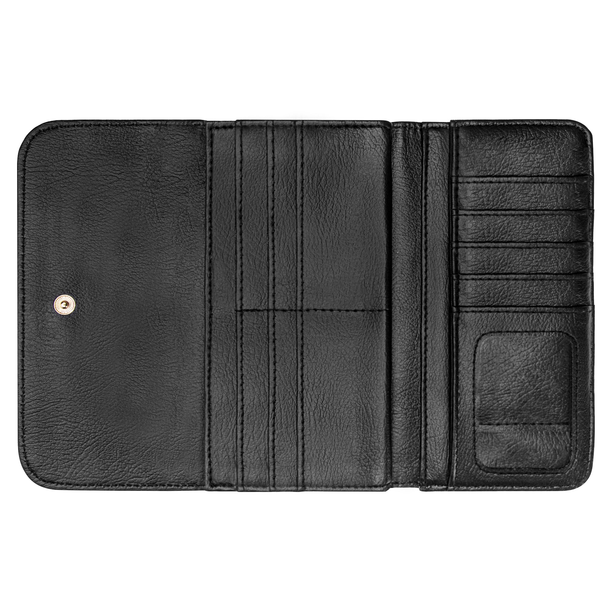 Stylish Purple and Black Striped Trifold Leather Clutch Wallet for Women - Perfect for Parties, Evening Events & Everyday Use