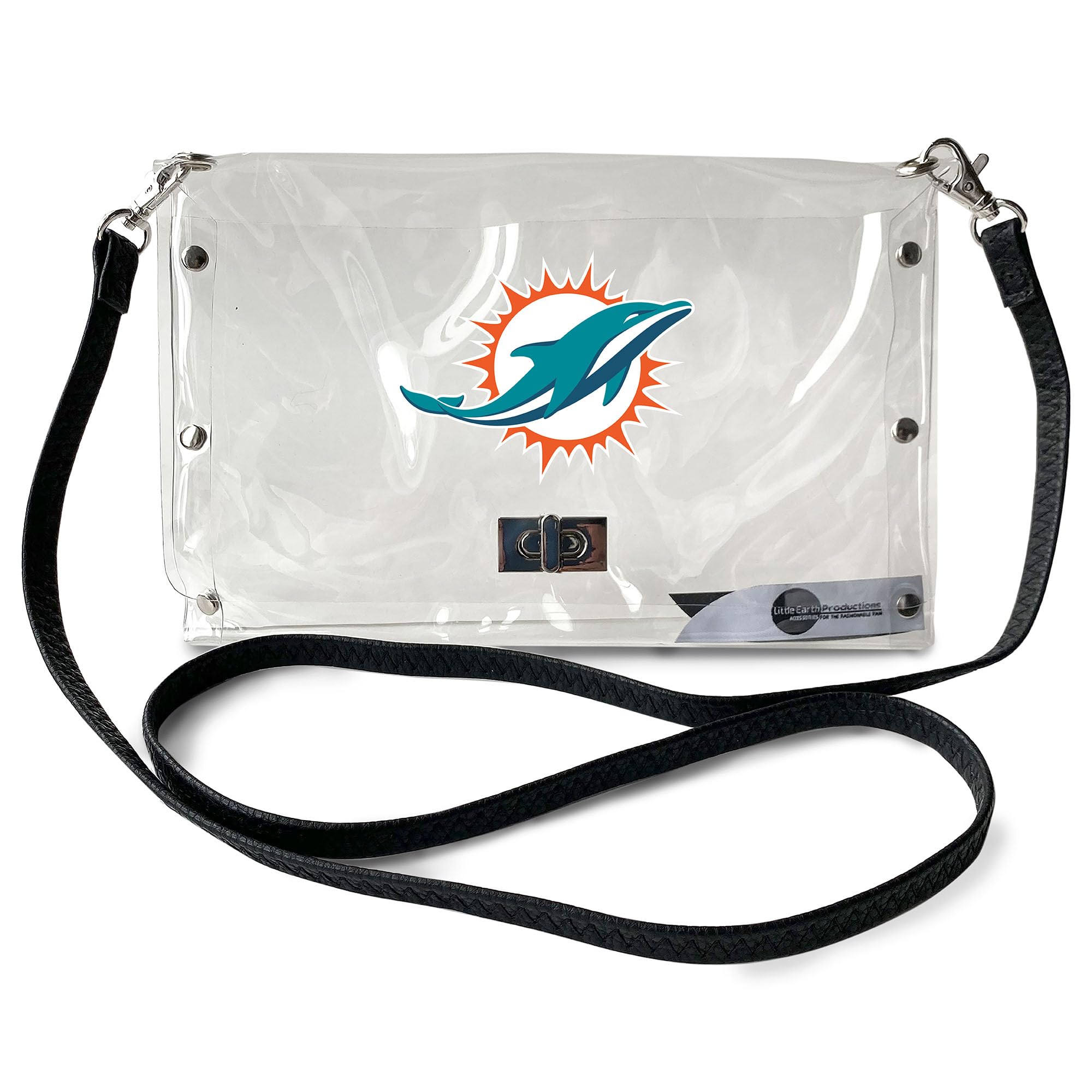 Littlearth NFL Clear Envelope Purse with Adjustable Black Fashion Strap - Perfect for Game Day, Concerts & Stadium Events | NFL Team Logo Handbag for Women