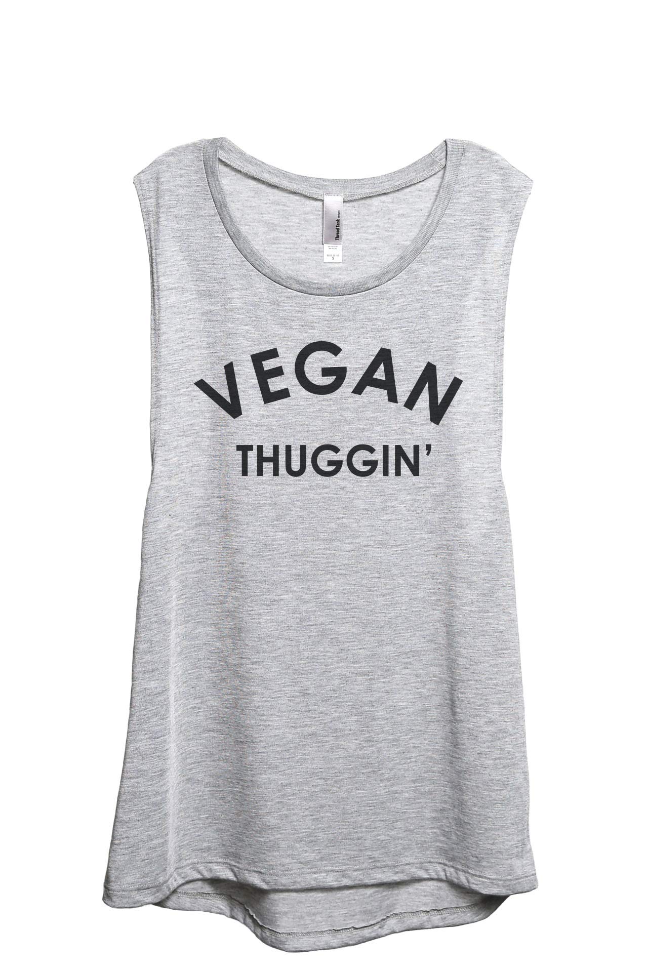 Vegan Thuggin Women's Sleeveless Muscle Tank Top - Soft Stretchy Workout Tee for Gym, Yoga & Streetwear Fashion