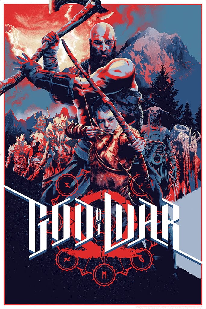 God of War Poster - Official Kratos Art Print for Gaming Room Decor, Wall Art, and Gamer Gifts