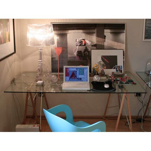 Kartell Bourgie Ghost Crystal Clear Table Lamp - Modern Bedroom & Study Desk Light for Reading, Living Room, Office Decor (Transparent)