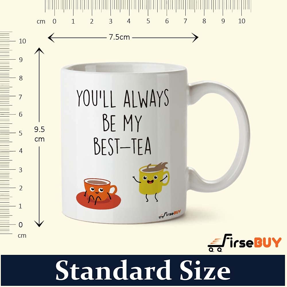 FirseBUY Best Friend Ceramic Tea Coffee Mug - 11Oz White - Perfect for Gifts, Anniversaries & Daily Use