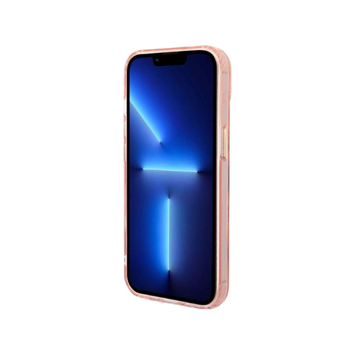 GUESS Ring Edition Shockproof Phone Case for iPhone 14 - Slim Protective Cover with Grip Ring Stand (Pink/Gold) - Perfect for Work, Travel & Everyday Use