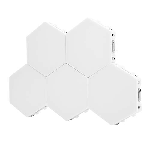 Hex LED Touch Wall Light - Battery Operated Night Light for Bedroom, Hallway, Stairs - Modern Wall Punch Free Decorative Lighting for Home & Office