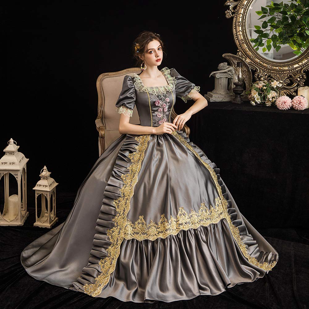 KEMAO Victorian Baroque Marie Antoinette Dress - Elegant Rococo Renaissance Ball Gown for Cosplay, Historical Reenactment & Themed Parties