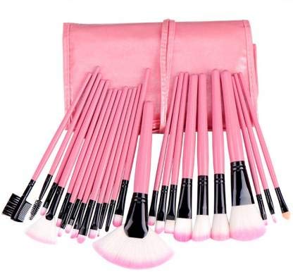 **Kamz Beauty 24-Piece Professional Wooden Makeup Brush Set with Leather Pouch | Soft Bristles for Foundation, Eyeshadow & Blending | Perfect for Makeup Artists & Beauty Enthusiasts**
