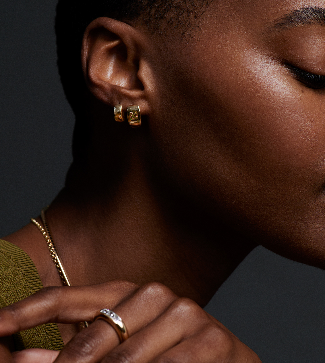 Princess Cut Champagne Citrine Gemstone Huggie Earrings - Elegant Dainty Gold Hoop Earrings for Women | Perfect for Weddings, Date Nights & Special Occasions