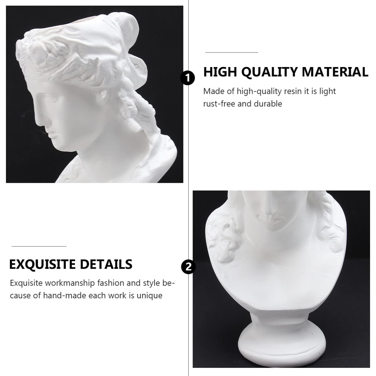 Cabilock White Ceramic Flower Pot - Multifunctional Succulent Planter, Pen Holder, Goddess Statue & Home Decor for Dining Table, Office Desk, and Living Room Decorations