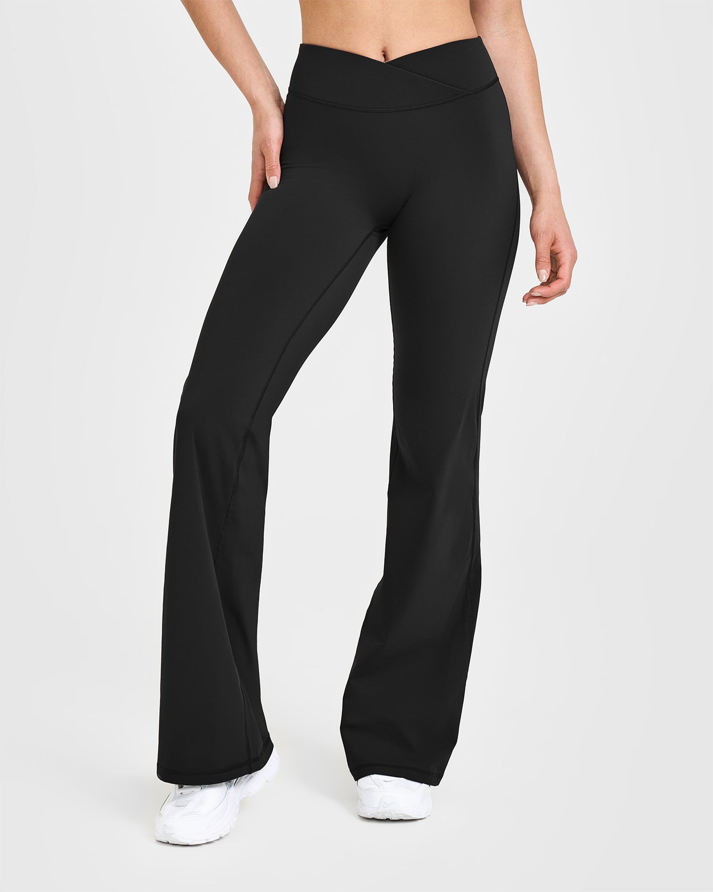Unified Wrap Flared Bottoms | Black | Stylish High Waist Wide Leg Pants for Women | Perfect for Office, Party & Casual Wear