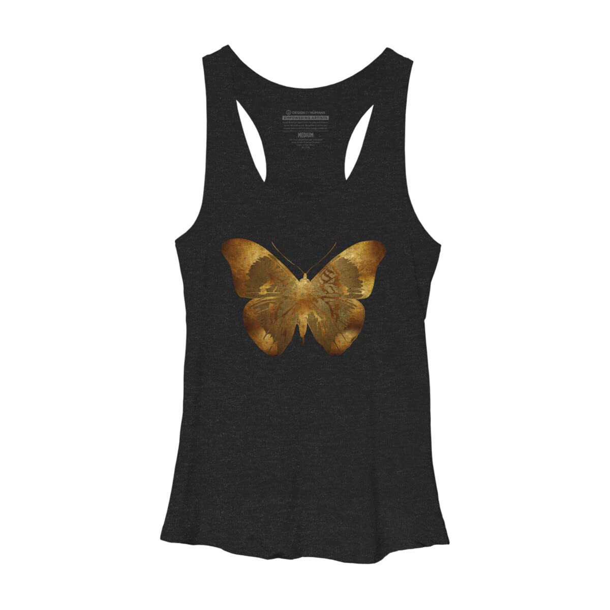 Design By Humans Women's Iron Butterfly Racerback Tank Top by Adamzworld | Soft Breathable Workout & Casual Wear for Yoga, Gym & Summer Outfits