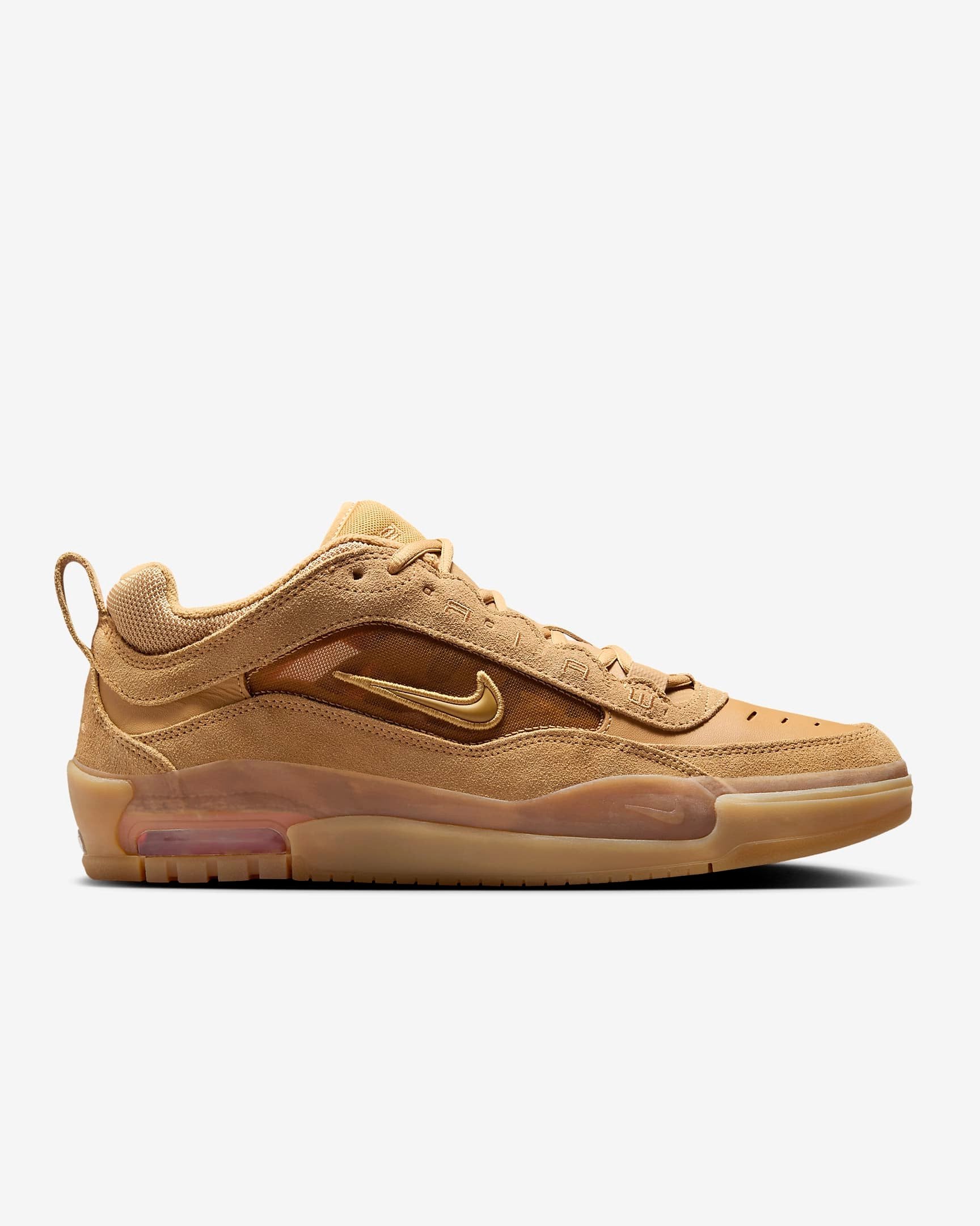 Nike SB Air Max Ishod Skateboarding Shoes - Flax/Safety Orange Colorway - Men's High-Performance Sneakers for Skateboarding, Streetwear & Casual Wear