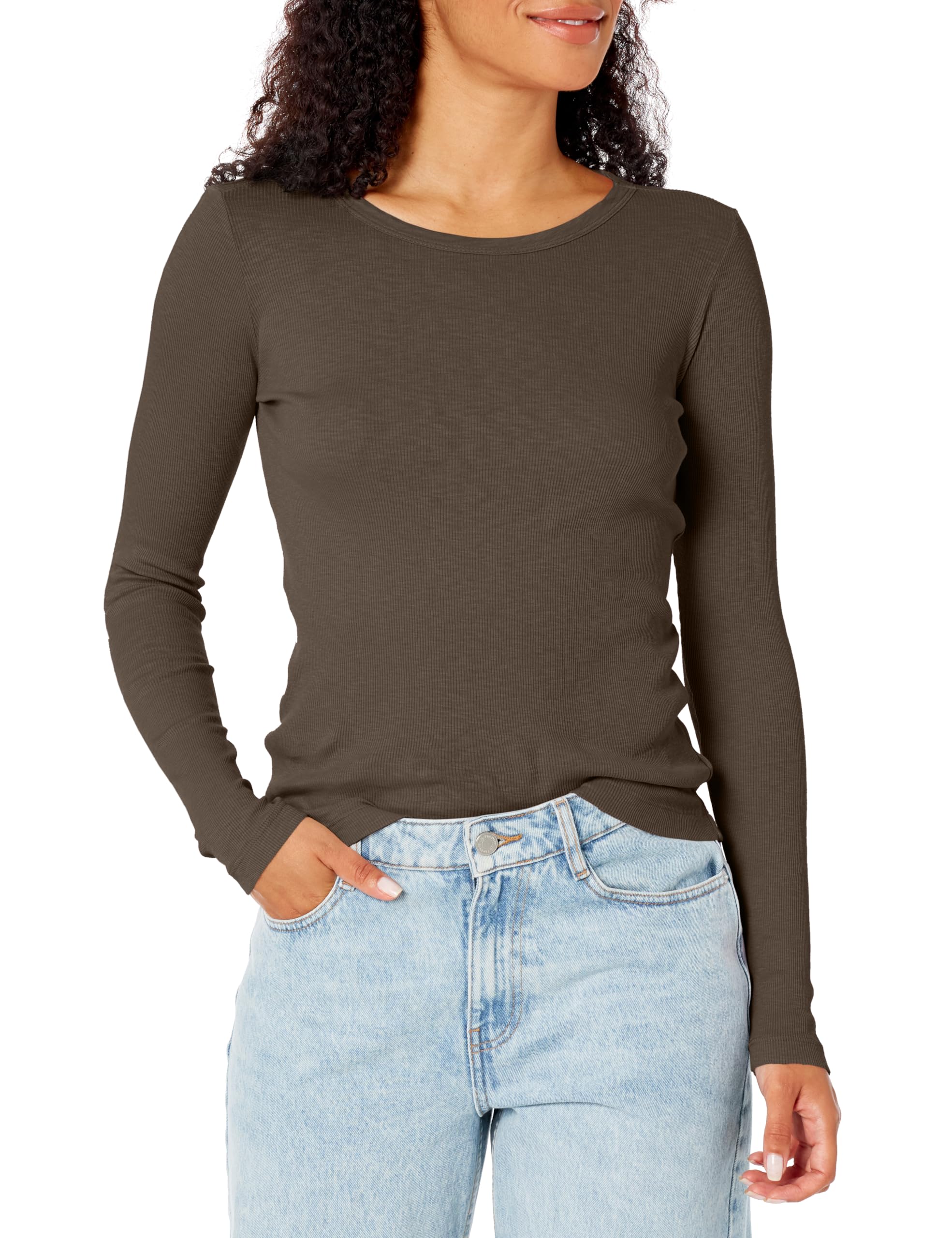 Velvet by Graham & Spencer Women's Bayler Cotton Slub Long Sleeve T-Shirt | Soft Casual Top for Everyday Wear | Perfect for Layering, Office & Weekend Outfits