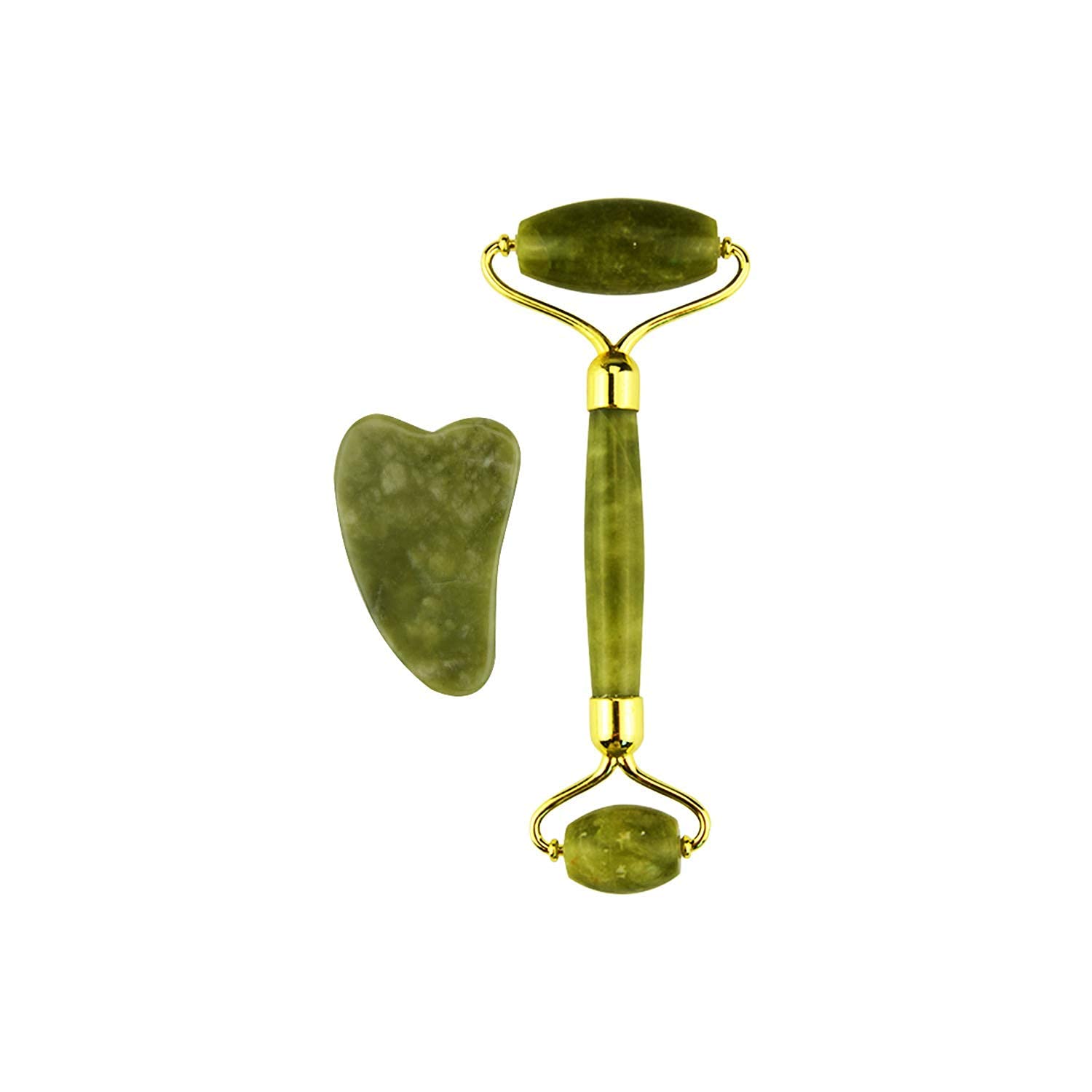 Jade Roller & Gua Sha Scraper Set - Natural Jade Facial Massage Tool for Anti-Aging, Puffiness Relief & Skin Tightening - Includes Face, Neck & Eye Massager - Perfect for Skincare Routine & Relaxation Therapy