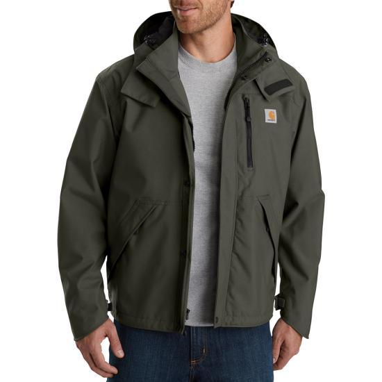 Storm Defender Loose Fit Heavyweight Waterproof Jacket for Men - Olive Green Outdoor Windbreaker for Hiking, Camping & Winter Wear
