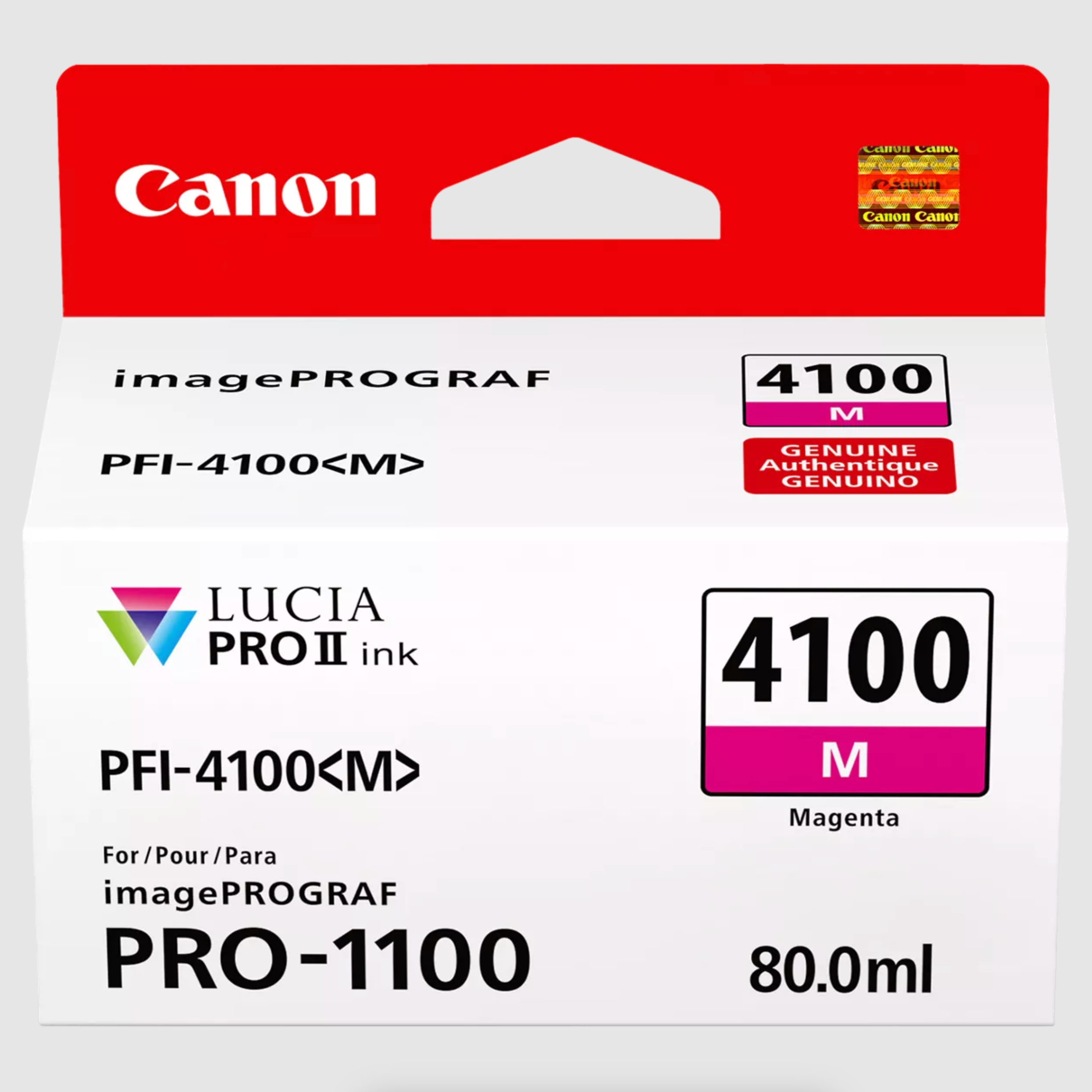 Canon PFI 4100 Magenta Pigment Ink Tank (80mL) for PRO 1100 Printer - High-Quality Photo Printing for Professional Photographers & Artists