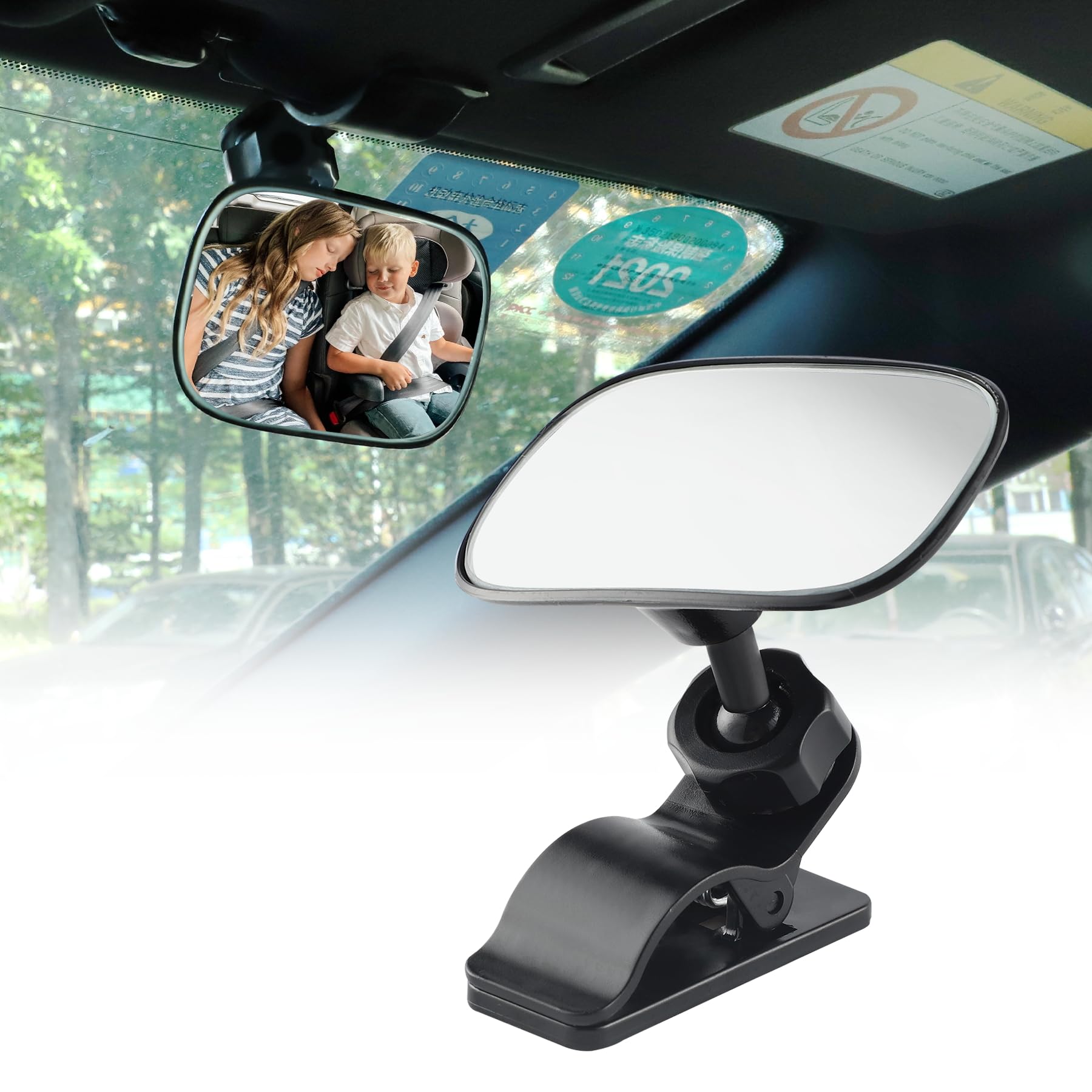 LivTee Adjustable Convex Wide Angle Rear View Mirror for Cars, SUVs & Trucks - 360° Baby Monitoring Car Interior Accessories | Perfect for Child Safety & Blind Spot Visibility