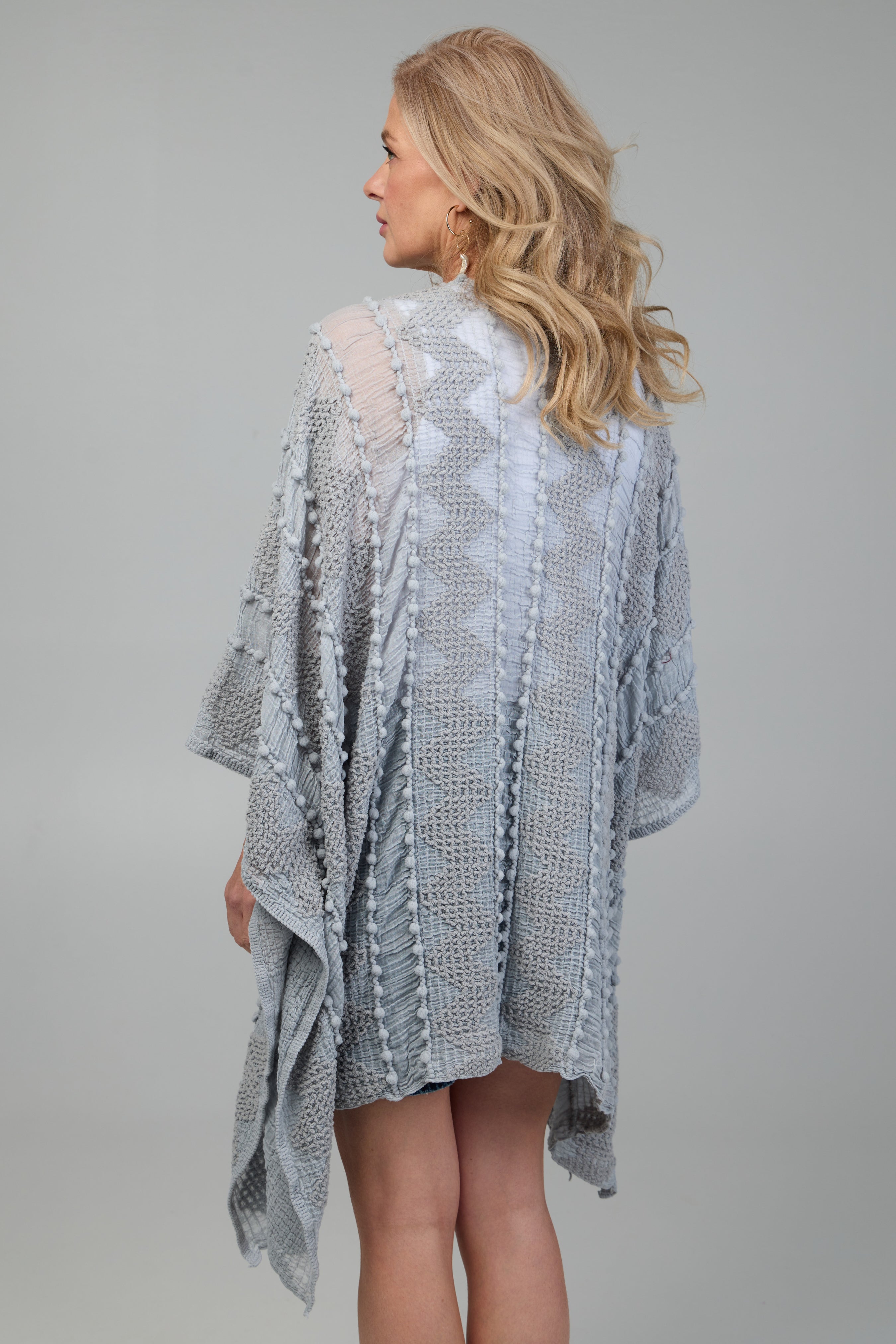 Bohemian Textured Kimono - Lightweight Floral Print Cover Up for Women | Perfect for Beach, Festival & Summer Outfits