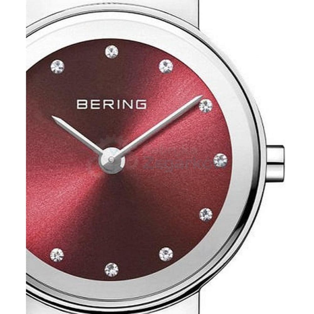 BERING 10126 303 Women's Watch - Red Mesh Strap, Stainless Steel Case, Water Resistant | Perfect for Casual Wear, Office & Special Occasions