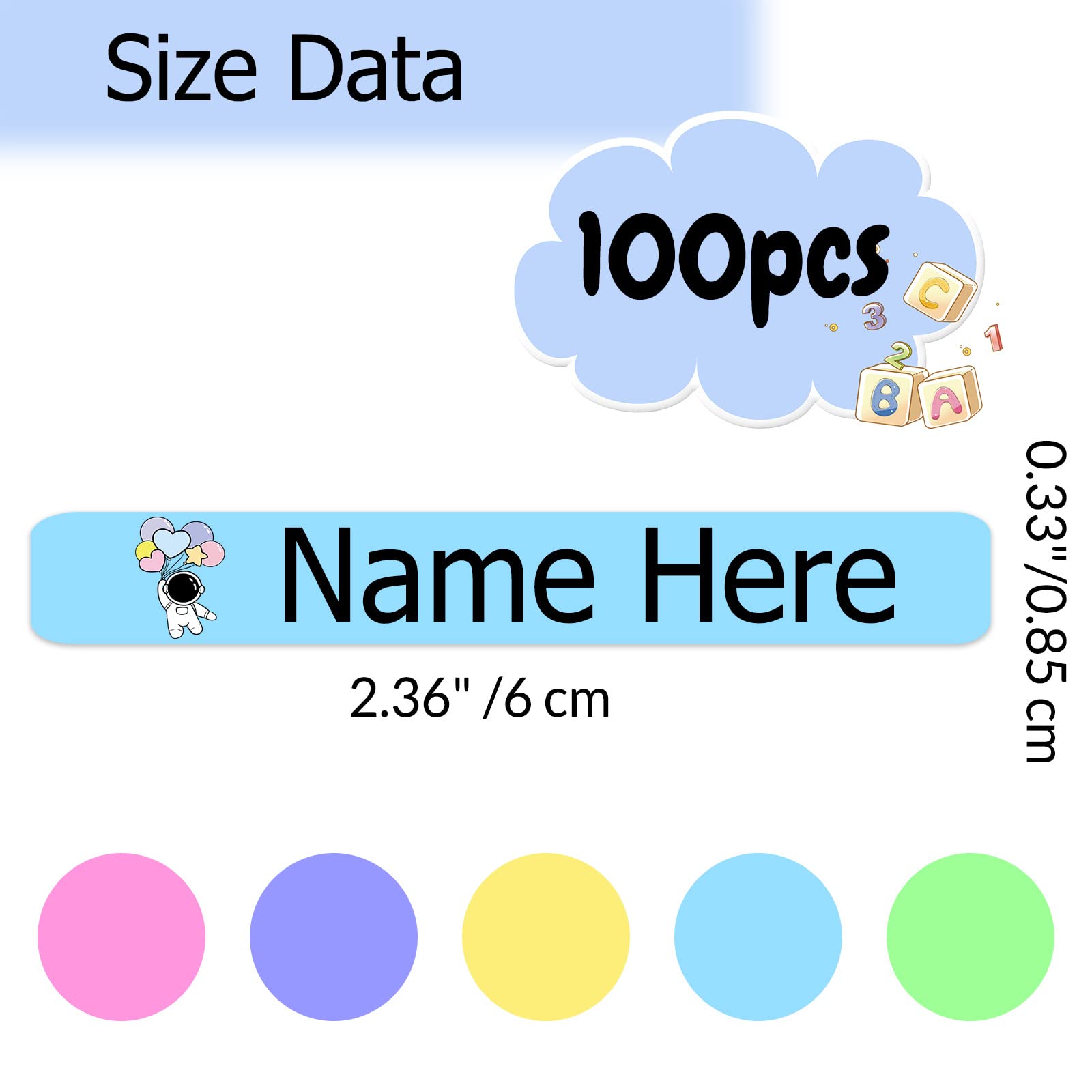 Custom Name Stickers for Kids - 100PCS Waterproof Labels for School & Daycare