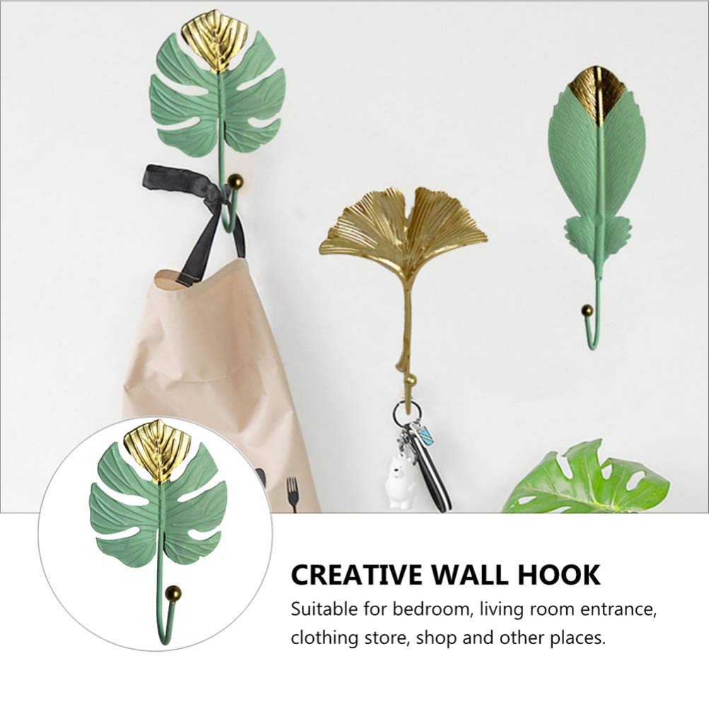 1pc Leaf-Shaped Iron Wall Hook - Decorative Coat Hanger for Home & Closet Organization - Perfect for Hanging Coats, Hats, Bags & More - Rustic Home Decor Accessory