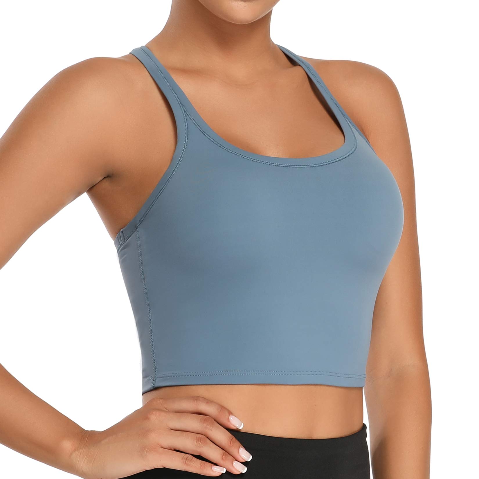 Nanomi Beauty Women's Removable Padded Sports Bra - Workout Running Yoga Tank Top for Active Lifestyle & Gym Wear
