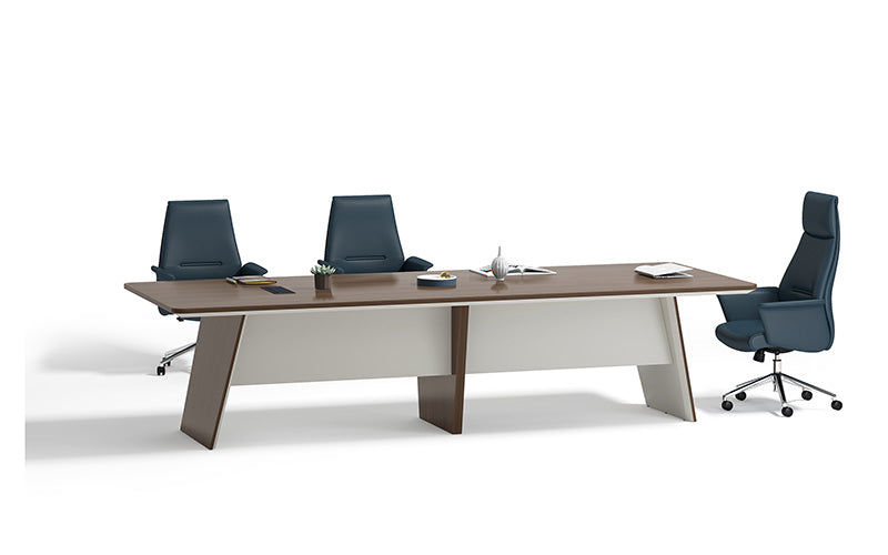 Premium ANDERS Boardroom Conference Table 320cm - Elegant Hazelnut & Beige Finish for Professional Office Meetings & Corporate Events
