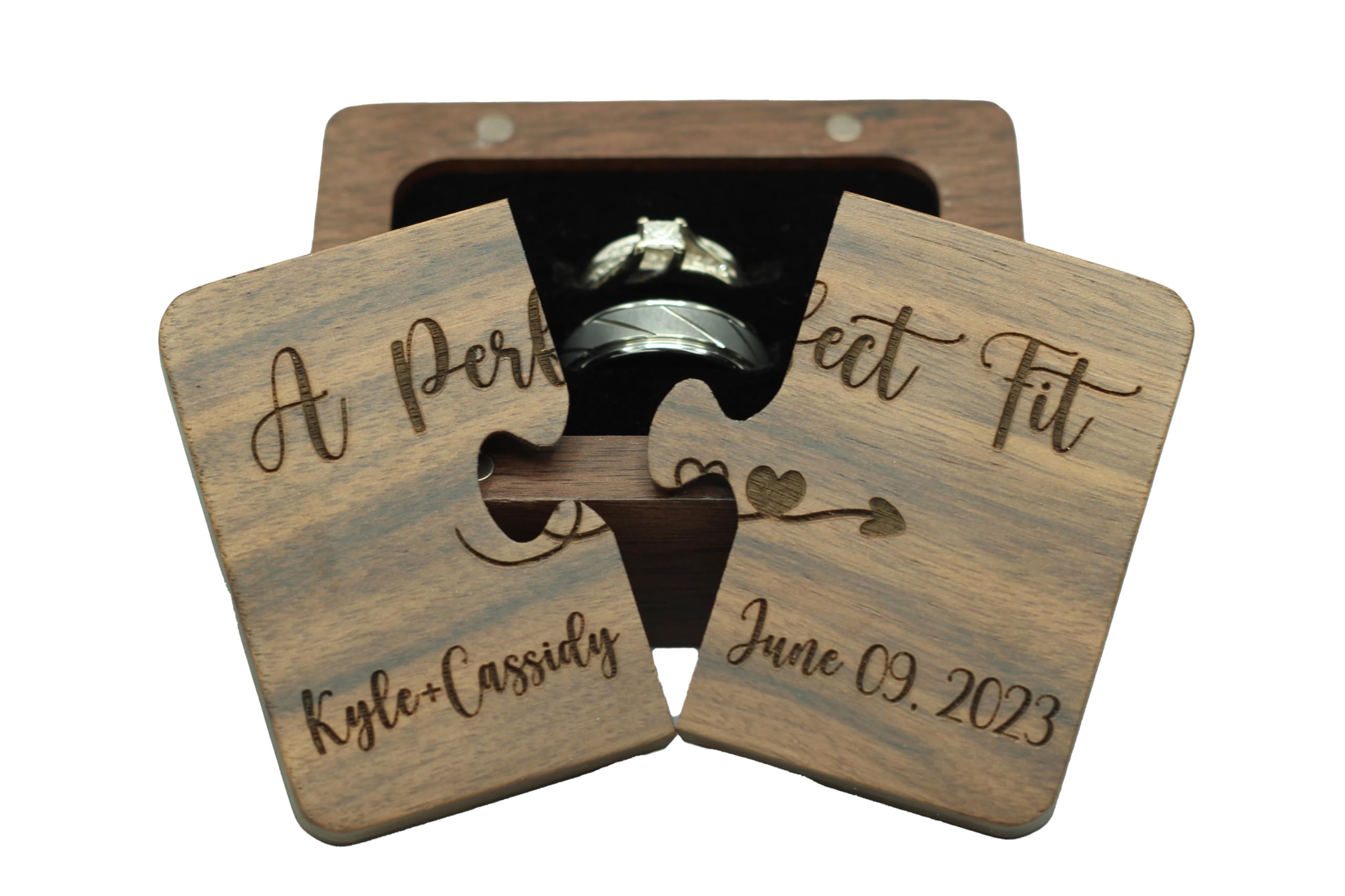 Custom Engraved Wooden Ring Puzzle Box - Perfect Fit for Engagement, Proposal & Ring Bearer - Unique Personalized Gift for Weddings & Special Occasions