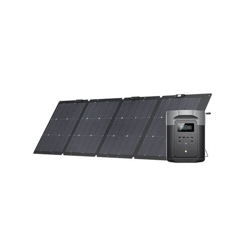 EcoFlow Delta 2 Max Portable Power Station with 220W Solar Panel (PV220W) - Perfect for Camping, RV Trips & Emergency Backup Power