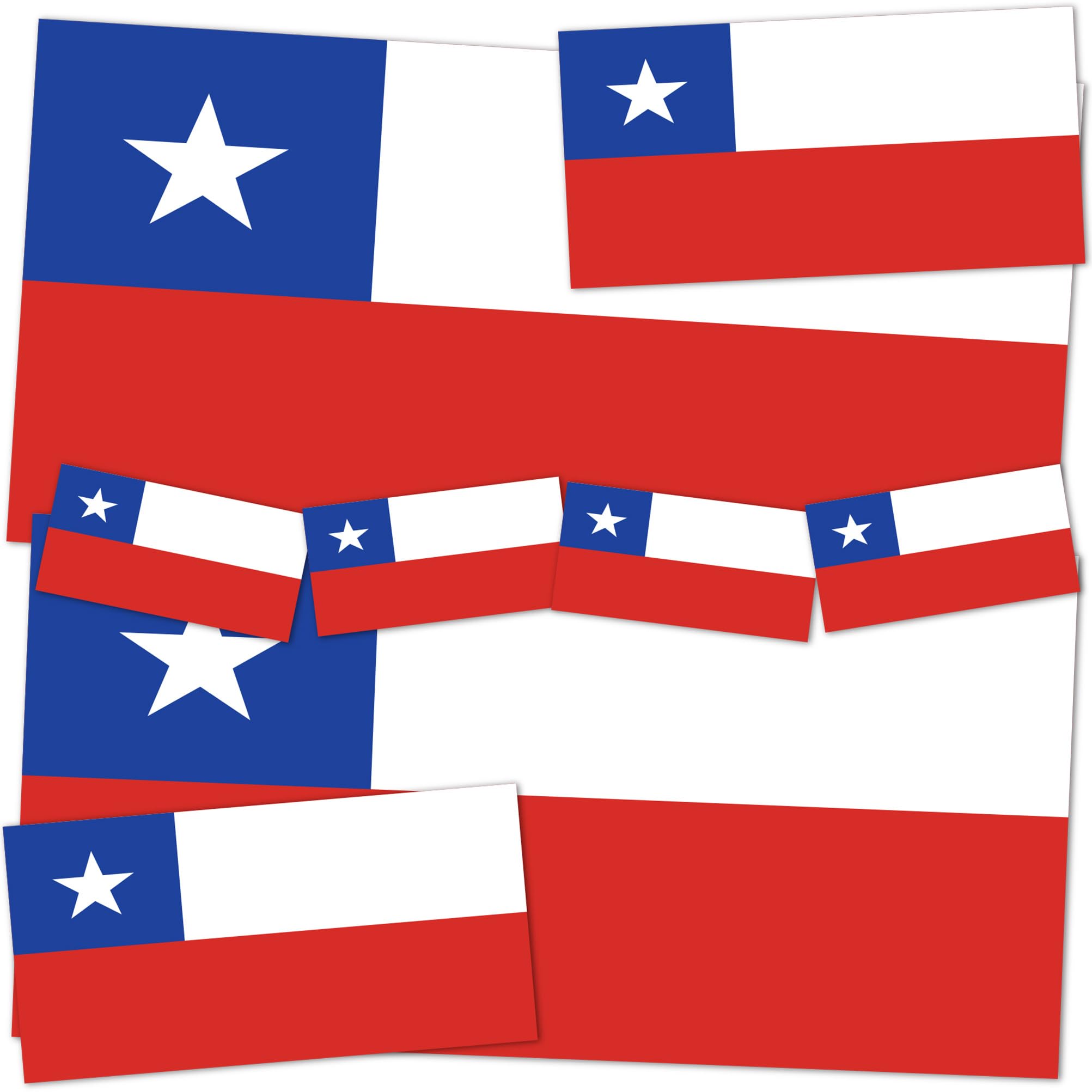 Desert Cactus Chile Country Flag Sticker Pack - 8 Vinyl Decals for Scrapbooking, Car Windows, Laptops & Bumpers - Variety Sizes for Kids & Adults - Perfect for Travel, Home Decor & DIY Crafts
