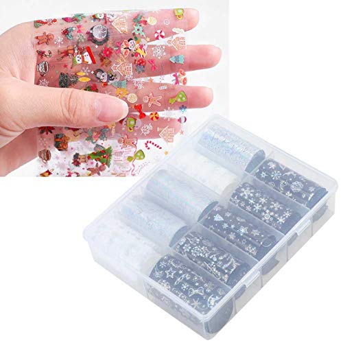 Christmas Nail Art Stickers - Shining DIY Manicure Decals for Halloween & Holiday Nails | Embossed Nail Decorations for Parties, Gifts & Special Occasions