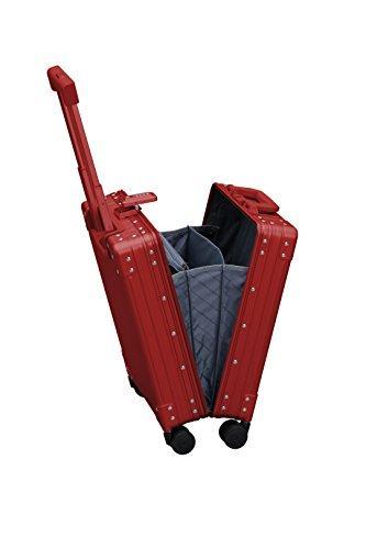 Aleon 20 Inch Vertical Carry On Aluminum Hardside Luggage - Lightweight Business Briefcase with Spinner Wheels (Ruby Red) - Perfect for Air Travel, Business Trips & Weekend Getaways
