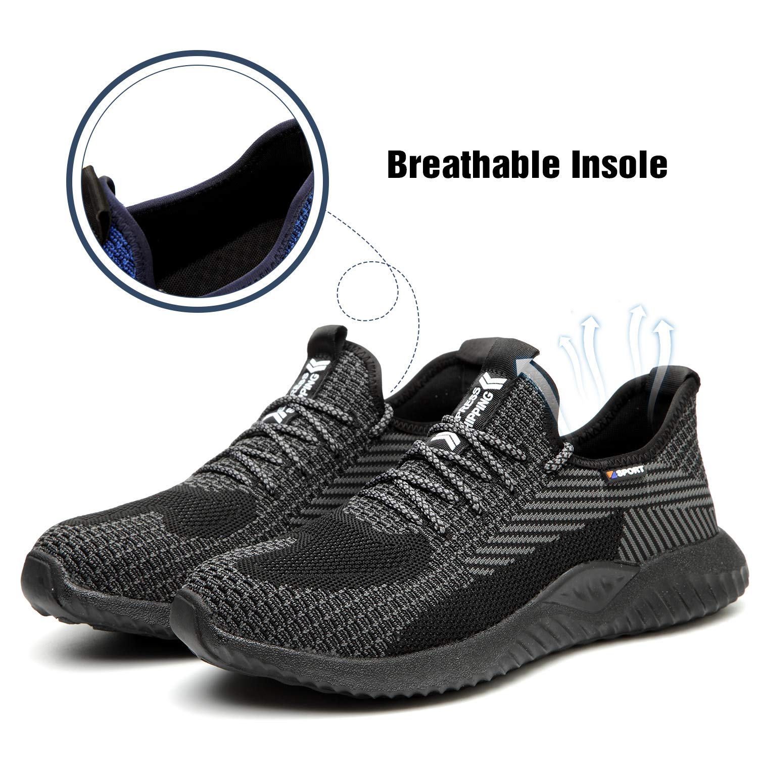 UCAYALI Steel Toe Work Shoes for Men & Women - Breathable Lightweight Safety Sneakers with Mesh Construction | Perfect for Construction Sites, Warehouse Work & Industrial Safety
