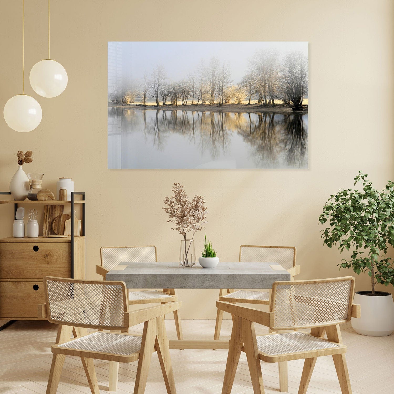 The Reflection - Premium Tempered Glass Wall Art Decor for Living Room, Bedroom & Office - Shatterproof Modern Mirror Art for Home & Office Decor