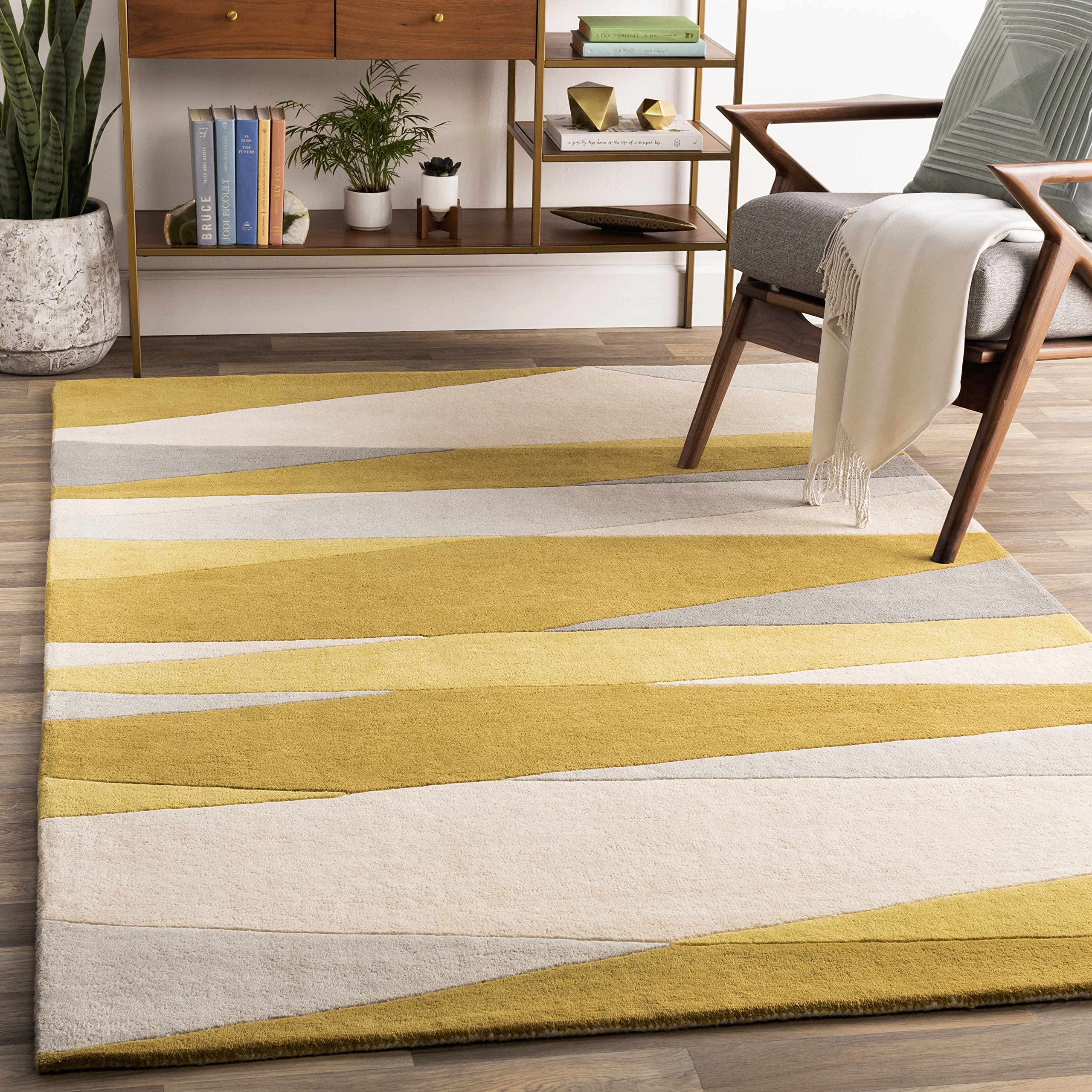 Hauteloom Goodsprings Wool Area Rug 2' x 3' - Soft Modern Gray Ivory Handmade Rug for Living Room, Bedroom, Nursery - Cozy Home Decor & Floor Covering for Comfortable Spaces