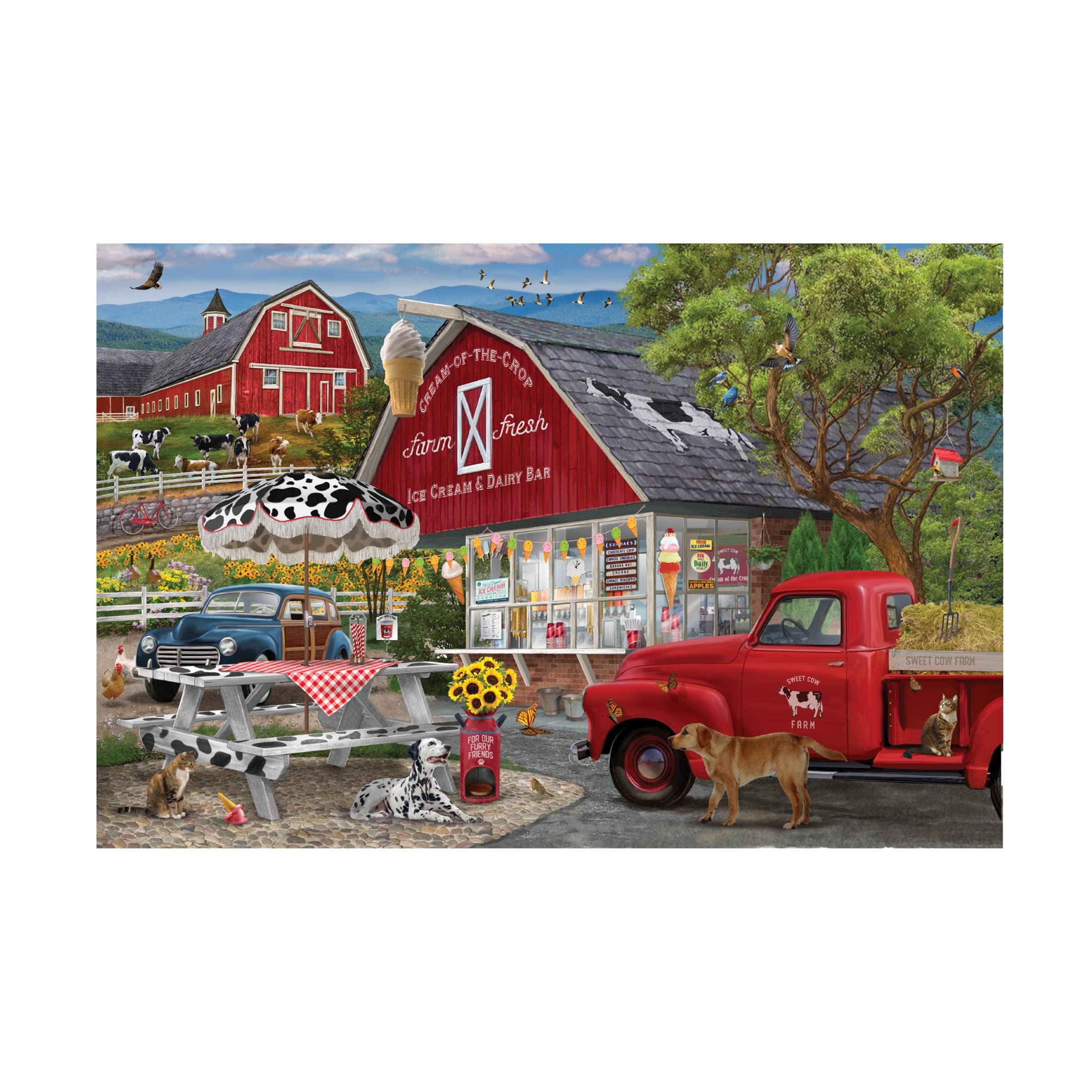 Trademark Fine Art 'Dairy Bar' Canvas Print by Bigelow Illustrations - Vintage Style Wall Decor for Living Room, Bedroom & Office