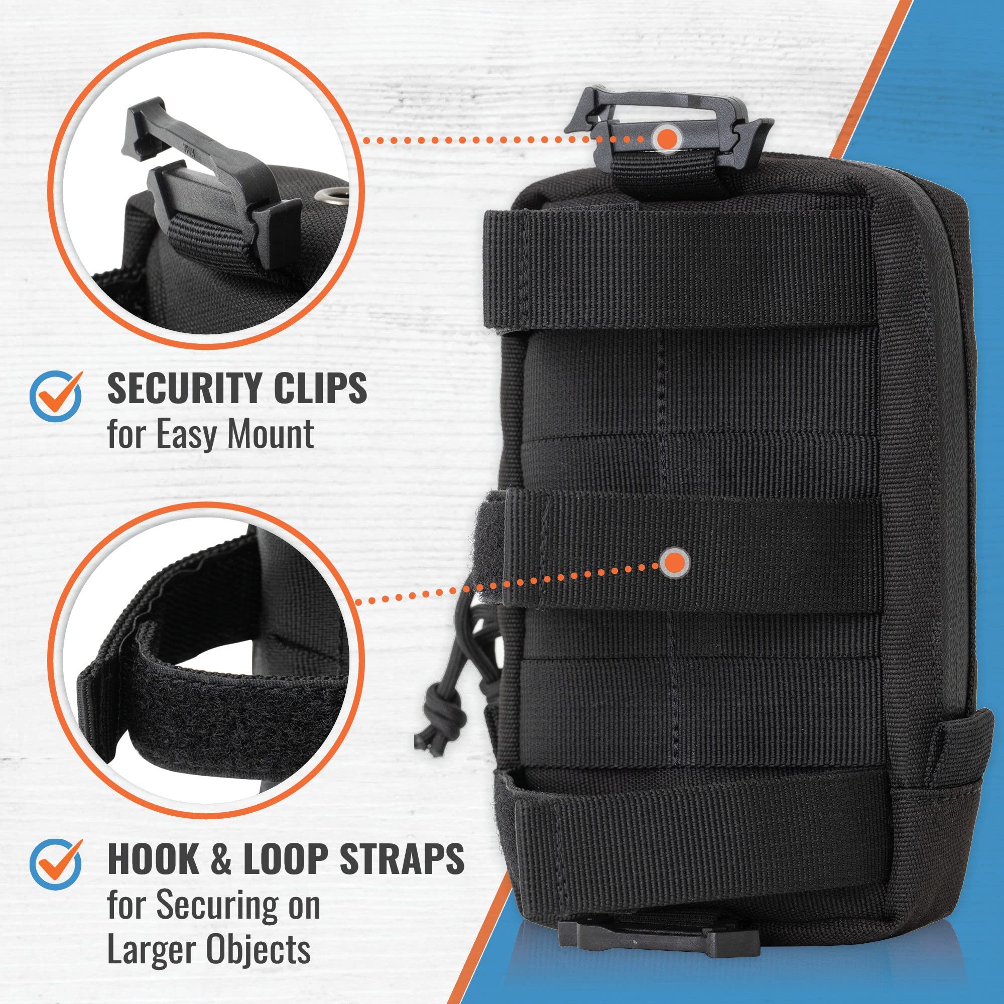 Tactical Molle Phone Pouch for Men - EDC Backpack Clip On for Outdoor & Hiking
