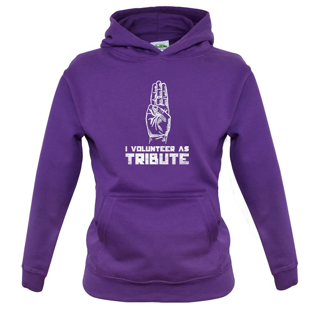 Volunteer As Tribute Kids Hoodie - Funny Hunger Games Pullover Sweatshirt for Boys & Girls | Perfect for Cosplay, Book Day & Movie Themed Parties