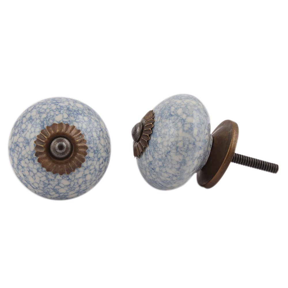10-Piece Antique Cream Ceramic Crackle Drawer Knobs - Vintage Luxury Cabinet Hardware for Kitchen, Dresser & Furniture - Elegant Door Pulls for Home Decor & DIY Projects