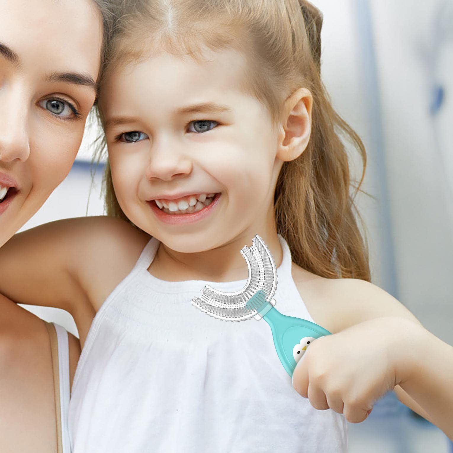 Kids U-Shaped Toothbrush for Ages 2-12 | Soft Silicone Brush Heads | Gentle Teeth Whitening & Gum Massage | Cute & Safe Dental Care for Toddlers & Children | Perfect for Morning & Nighttime Brushing Routine