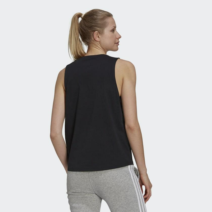 Adidas Women's Essentials Black Tank Top - Breathable Workout Shirt for Gym, Running & Casual Wear
