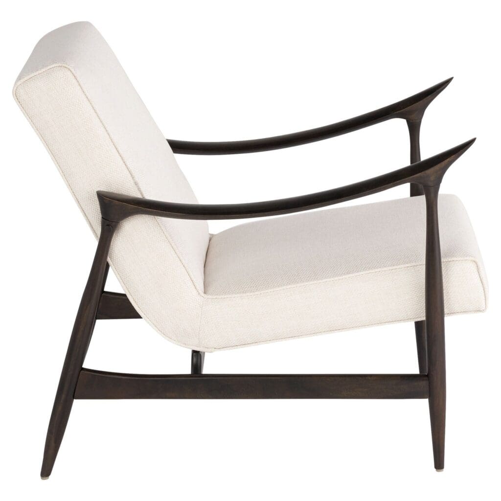 Cyan Design 11729 Oscar Arm Chair in Dark Brown and Cream - Stylish Upholstered Accent Chair for Living Room, Bedroom, or Office Decor